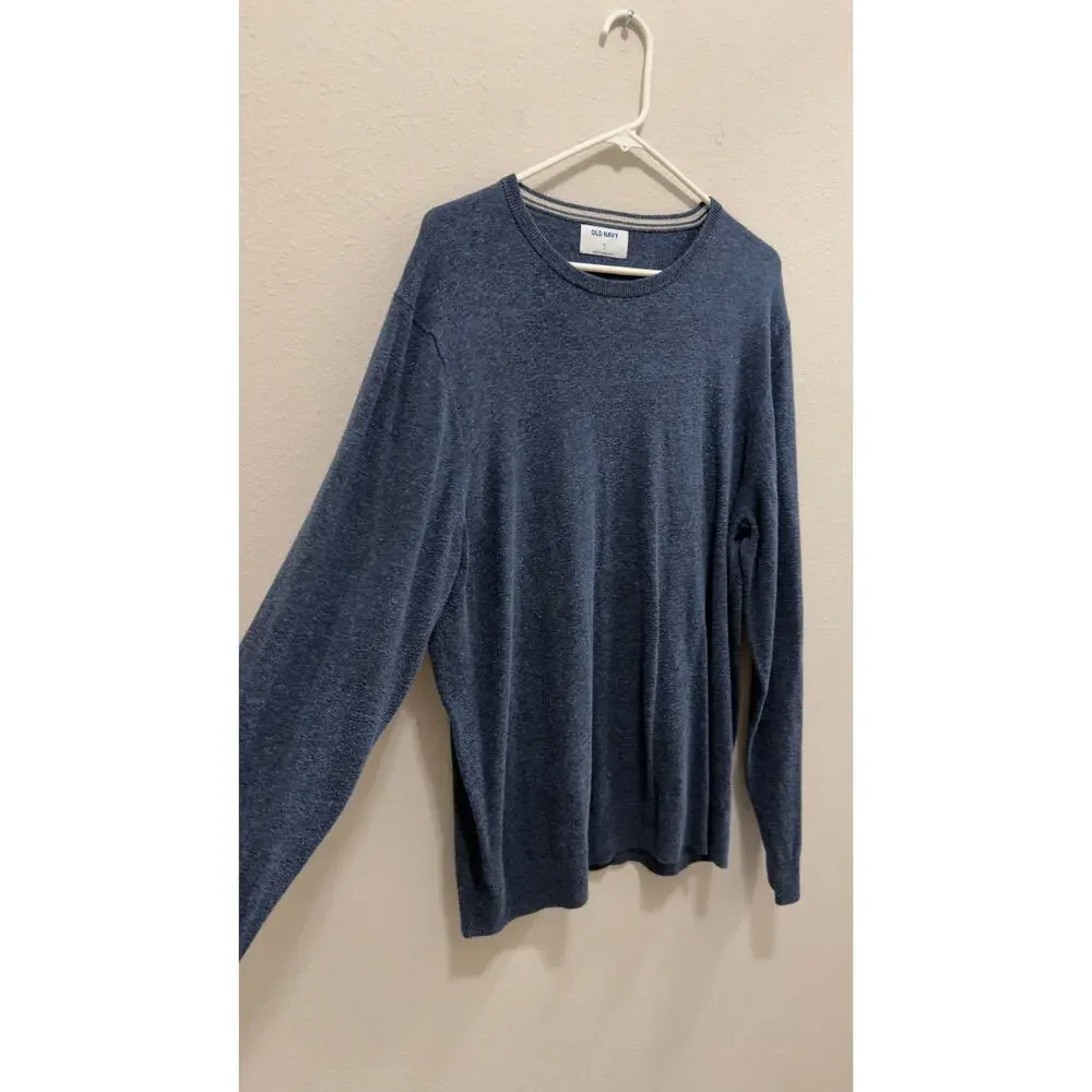 Old Navy Men's Crewneck Pullover Sweater Heathered Blue Size XL